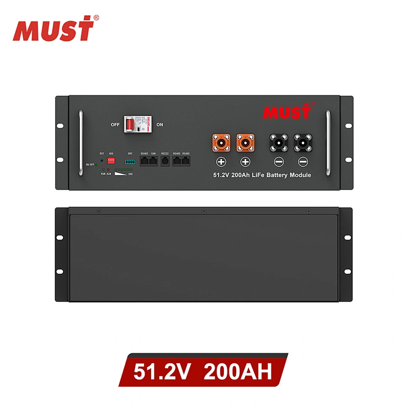MUST Cabinet lifepo4 battery Rack Mount Lithium Ion Batteries 48V 100AH 200AH price