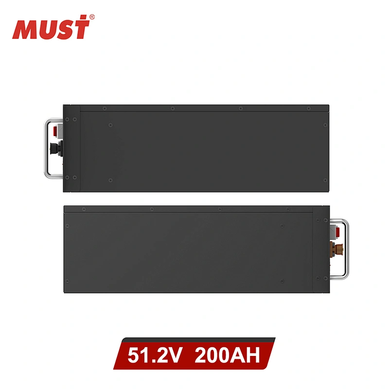 MUST Rack Mount Lithium Ion Batteries 48V 100AH 200AH 12.8 v lifepo4 battery BMS connection