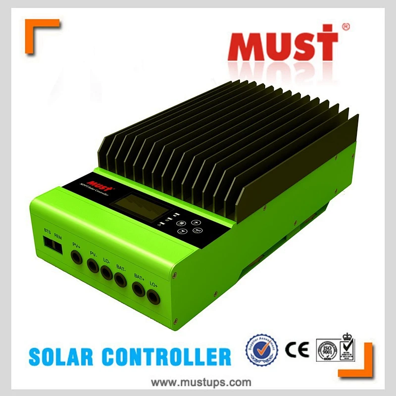Must best supplier Competitive price MPPT Air cooling Solar charge controllers 45A 60A with REM and BTS (Battery Temperaturer sensor)