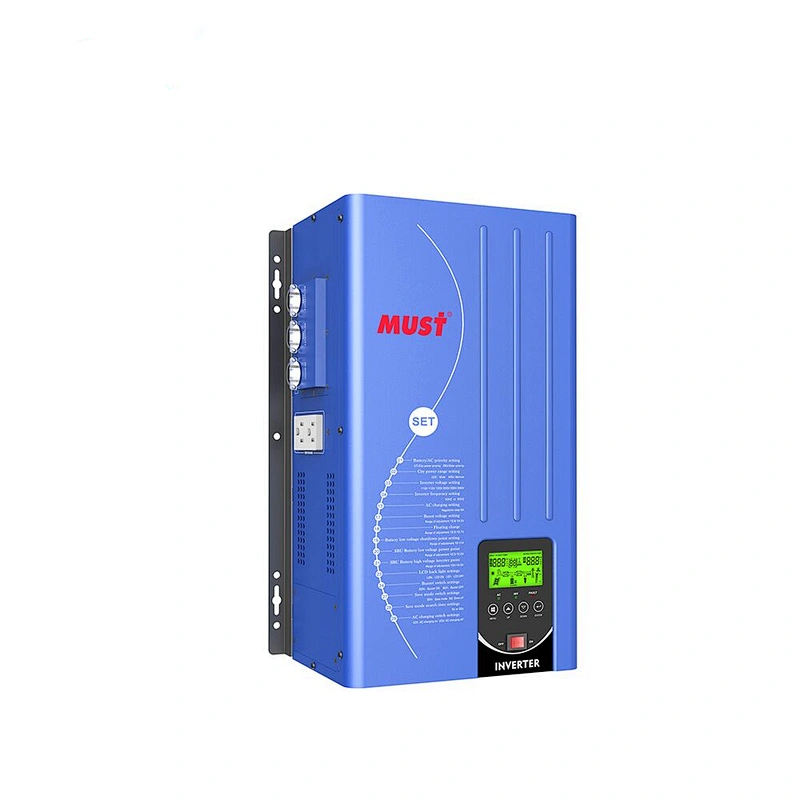 MUST 5000W pure sine wave 24v 48v 220v power split phase inverter With 80A MPPT