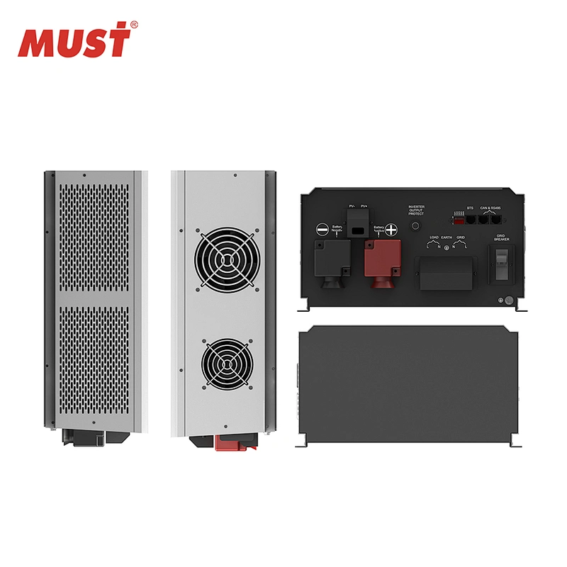 MUST solar inverter 2kw 3kw 4kw on/ off grid solar Inverter with solar controller AC charger hybrid solar inverter power