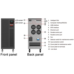 MUST online UPS 10KVA 8000W  with external 16pcs of 12v 7ah battery three phase