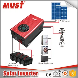 Must Power 12v 24v 3000W pure sine wave solar inverter for Home Use