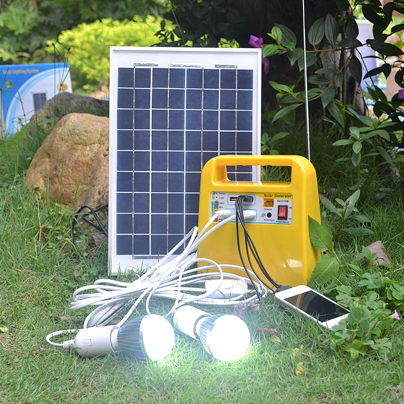 Portable 10W Mini solar electricity generating system for home using