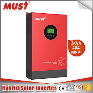 MUST POWER < MUST SOLAR> Hot selling PV18-3K HM Pure Sine Wave Hybrid Inverter 24v 3KVA MPPT Controller Inverter with Charger for home solar system