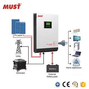 MUST solar inverter  5KW  On Grid Off Grid Hybrid MPPT Solar Inverter 220V 240V 10KW pure sine  wave  solar  Inverters