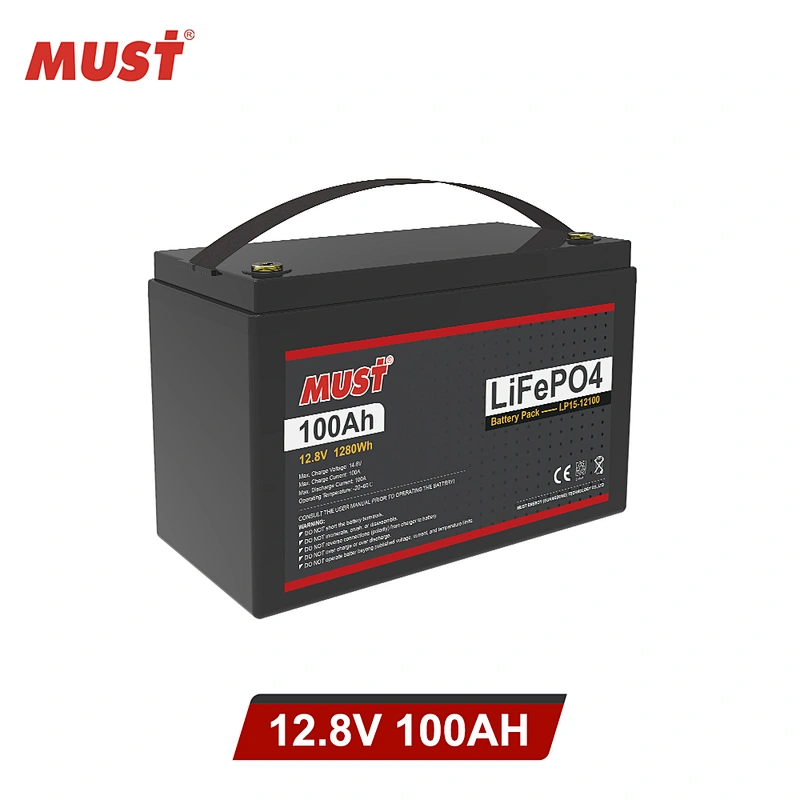 MUST Deep cycle lithuim car battery 12v 100ah lithium iron phosphate battery pack for start-stop system