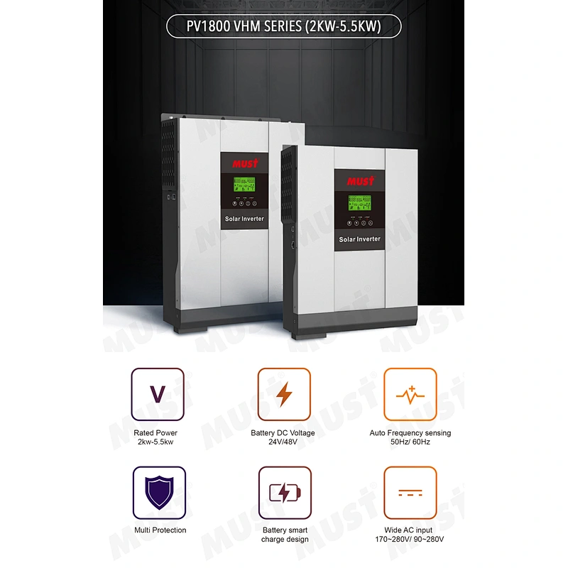 MUST 2019 newest type 2kw 3kw 5kw inverter communication port RS485 solar inverter