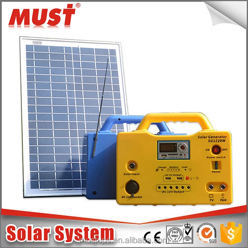 high efficiency 10W 20W 30W small home solar lights kits with inverter/ battery/ panels