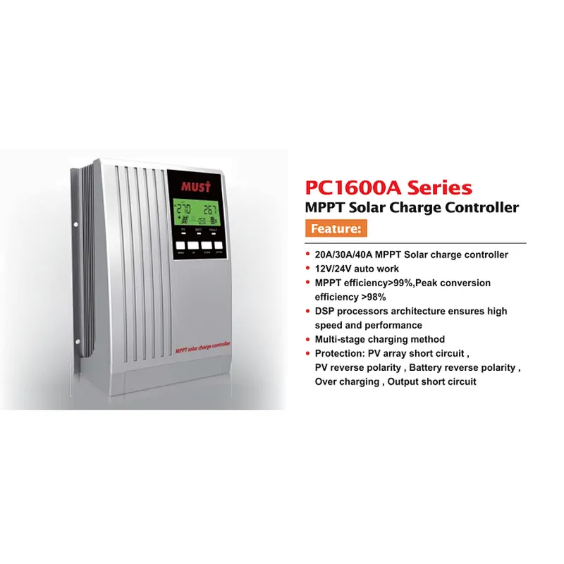 PC1600A portable mppt 20a 30a 40a solar charger controller 60v