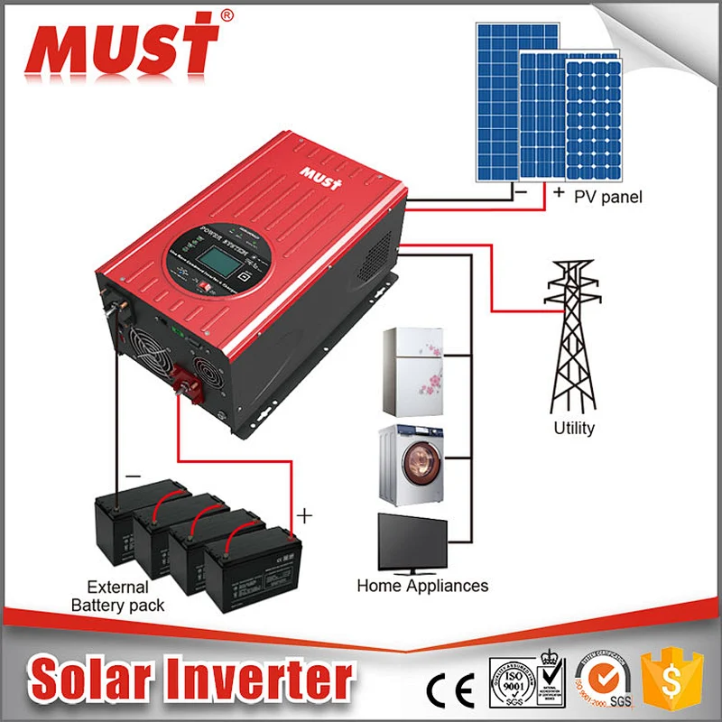 MUST POWER 3000W Hybrid Solar Inverter 3KW Inverter UPS Prices for home solar system
