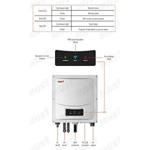 MUST Shenzhen factory Grid tie inverter 3KW 48V dc to 230v inverter falownik cena falownika