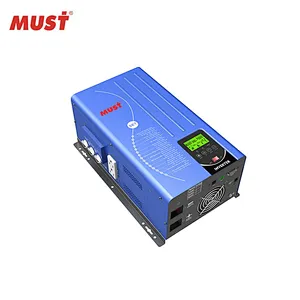 MUST 5000W pure sine wave 24v 48v 220v power split phase inverter With 80A MPPT