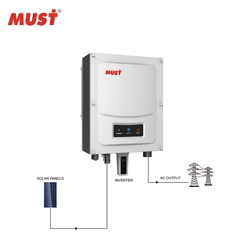 MUST Shenzhen factory Grid tie inverter 3KW 48V dc to 230v inverter work without battery Made in China price