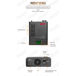 Hot! 12V 24V 1000w DC to AC modified sine wave car solar inverter with LCD Display