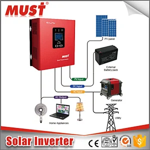 MUST  solar solar PV2000 Series PV Solar Inverter Solaire Ondulleur 1KW 2KVA DC24V