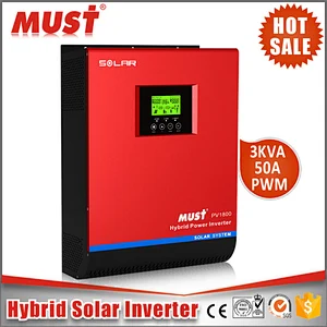 WIFI/ USB interface pure sine wave 3kva 2400w Hybrid Solar Panel Inverter with 50A PWM charger