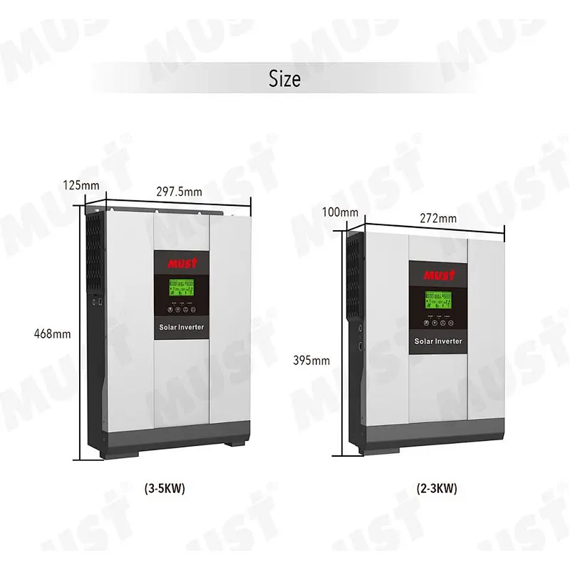 MUST high frequency off grid 80A MPPT 3kw power inverter