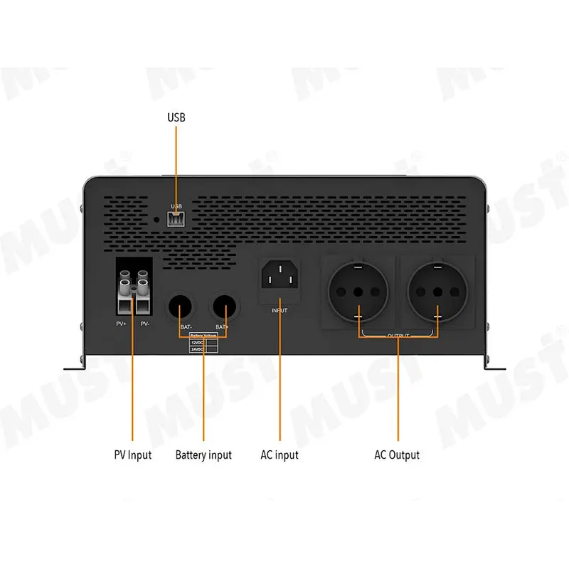 MUST 1kva to 2kva low frequency solar inverter for water pump inverter system