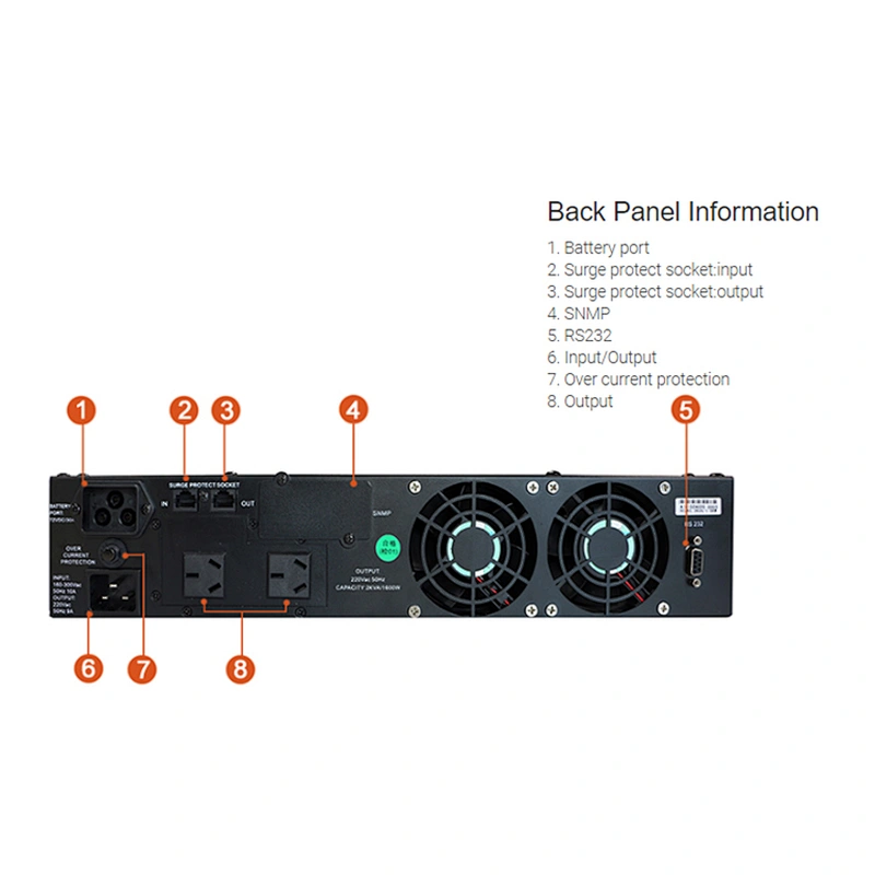 MUST Single phase ups rackmount online UPS 1KVA 2KVA 3KVA 6KVA 10KVA ups battery backup