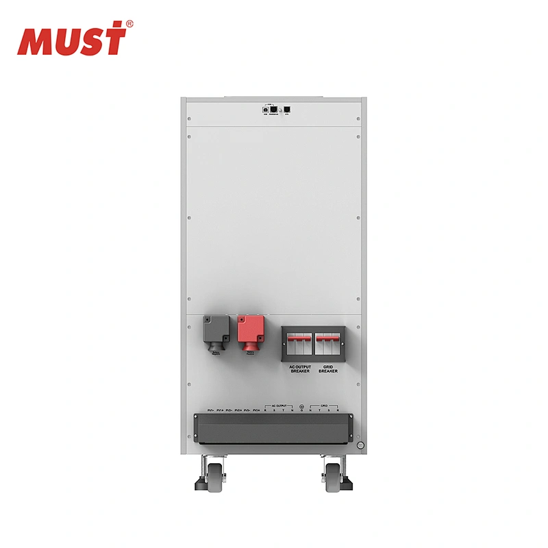 Hot  selling MUST Low frequency 9KW on/off grid hybrid three phase solar inverter with inbuilt transformer