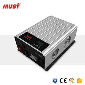 MUST brand 3000 Watts 120V 240v split phase inverter with LCD display with changing current, changing voltage