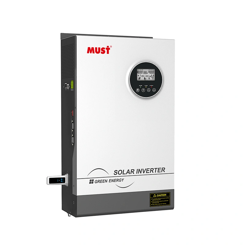MUST Best selling hybrid solar power inverter 3kw 5.2kw with 80amps MPPT charger inbuilt work without battery