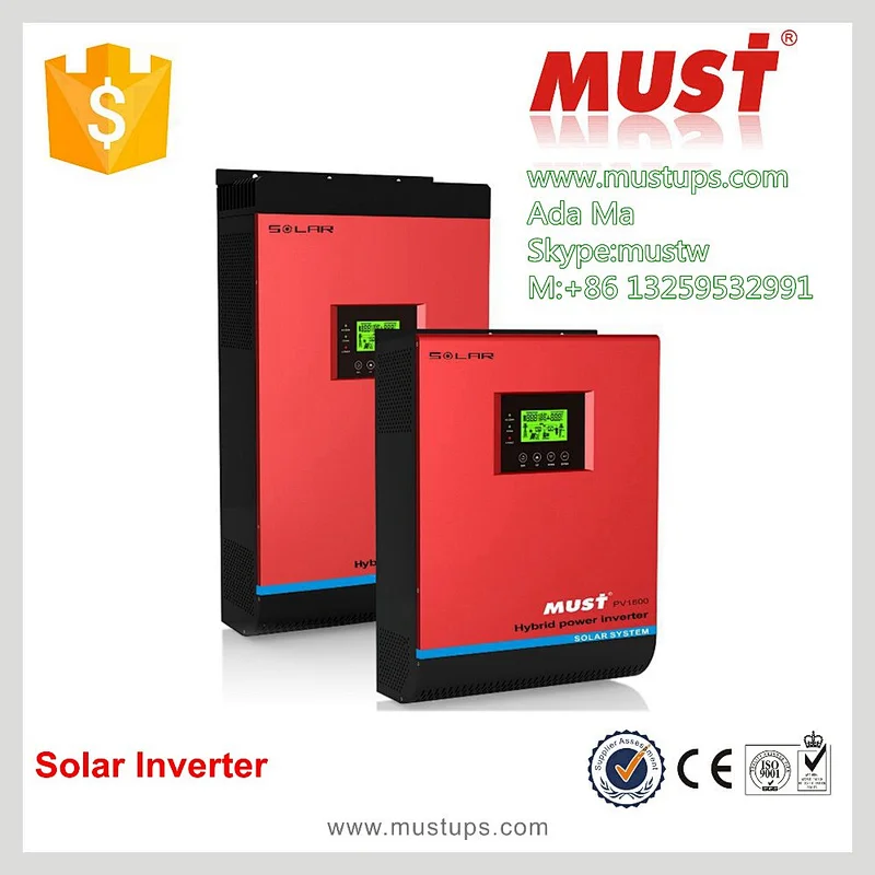 Must best supplier MUST Factory Big PWM 50A Hybrid On/Off Grid Solar Inverter 1-5KW DC48V Power Electricity System