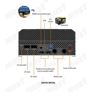 MUST Brand 5KW Hybrid Solar Inverter for Home