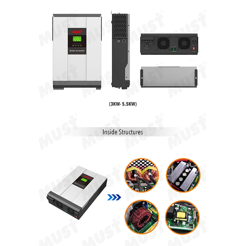 MUST high frequency off grid 80A MPPT 3kw power inverter