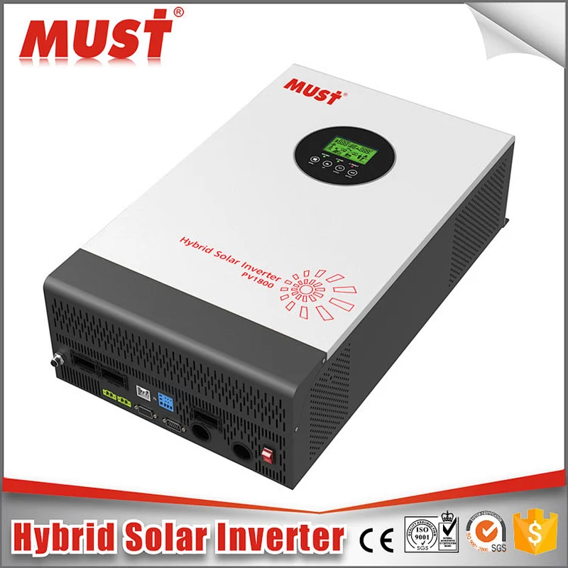 MUST POWER < MUST SOLAR> Hot selling PV18-3K HM Pure Sine Wave Hybrid Inverter 24v 3KVA MPPT Controller Inverter with Charger for home solar system
