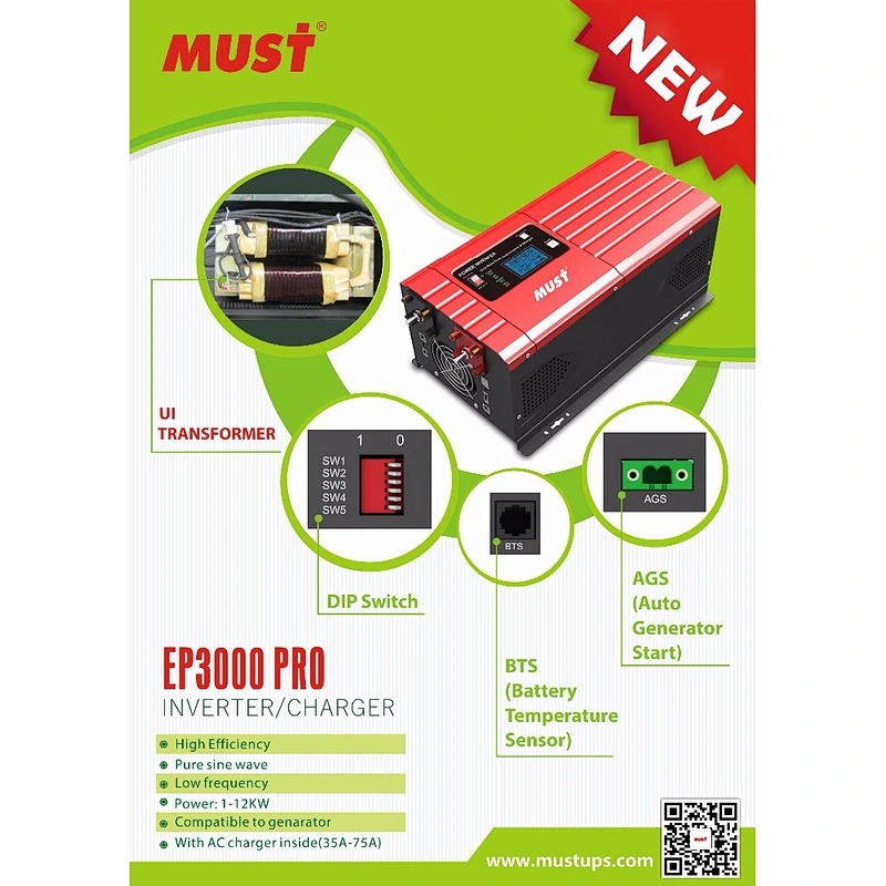 power inverter 1000w to 6000w transformer home UPS circuit board 30a to 70a charge current LCD power supply With Toroidal Transformer