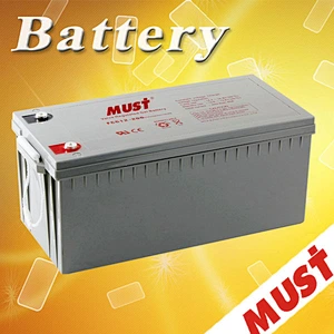MUST long service life 12v 200ah solar power battery for solar energy and wind energy system