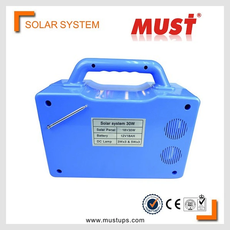 MUST solar system 30W/30w solar home lighting system with complete solar solution