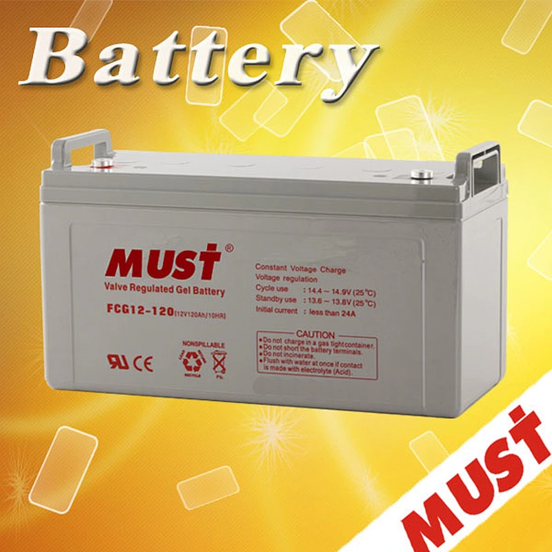 MUST POWER agm gel Solar farm and telecom system front terminal battery 100ah 12V