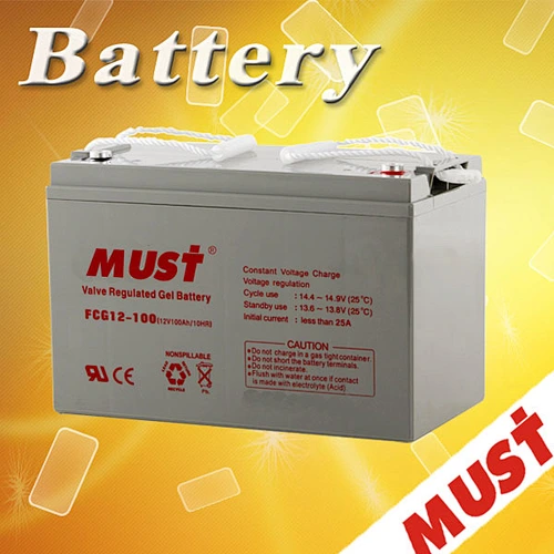 MUST POWER agm gel Solar farm and telecom system front terminal battery 100ah 12V