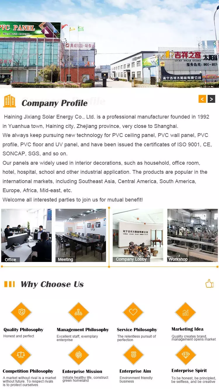 400*8 Customized Interior Ceiling Tiles PVC Wall Panel