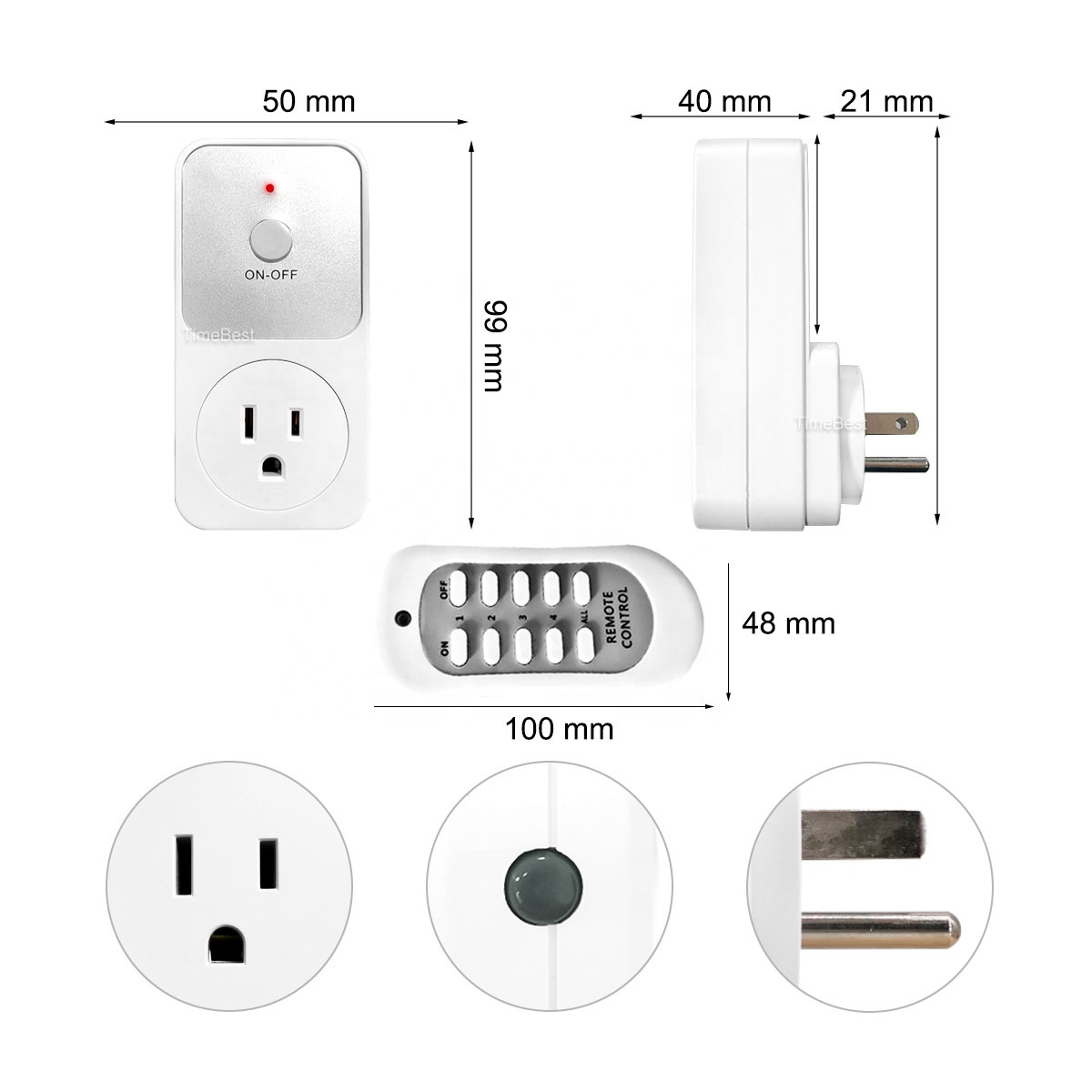 1 Pack America Standard Wireless Smart Home Remote Control Outlet