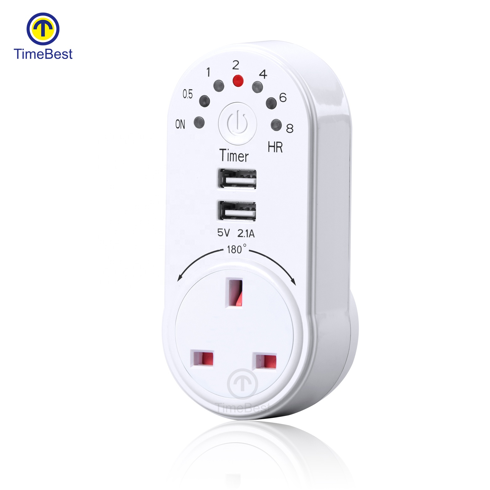 Colorful Customized England  Double USB Countdown Wall Socket