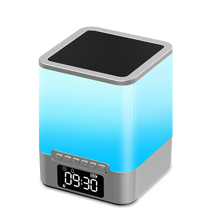 bluetooth speaker night light with alarm clock