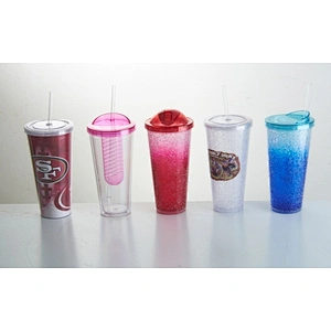 Double wall straw mug