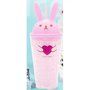Double wall rabbit lid straw mug