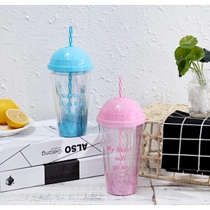 Double wall straw mug