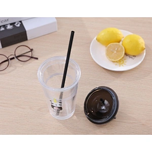 Double wall bear lid straw mug