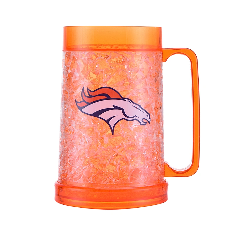 Taza de cerveza caliente americana del congelador de la pared doble de la venta con el gel y la manija grande