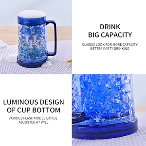 Taza de cerveza caliente americana del congelador de la pared doble de la venta con el gel y la manija grande