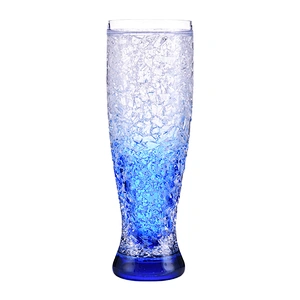 HT08 BPA free frosty freezer mug with gel mug for beer with colored bottom from direct factory