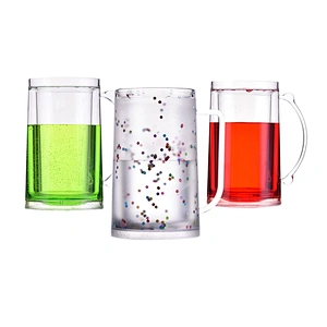 HT05B FDA certified promotion double wall freezer frosty mug for beer with liquid from factory 14 OZ