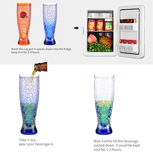 HT08 BPA free frosty freezer mug with gel mug for beer with colored bottom from direct factory