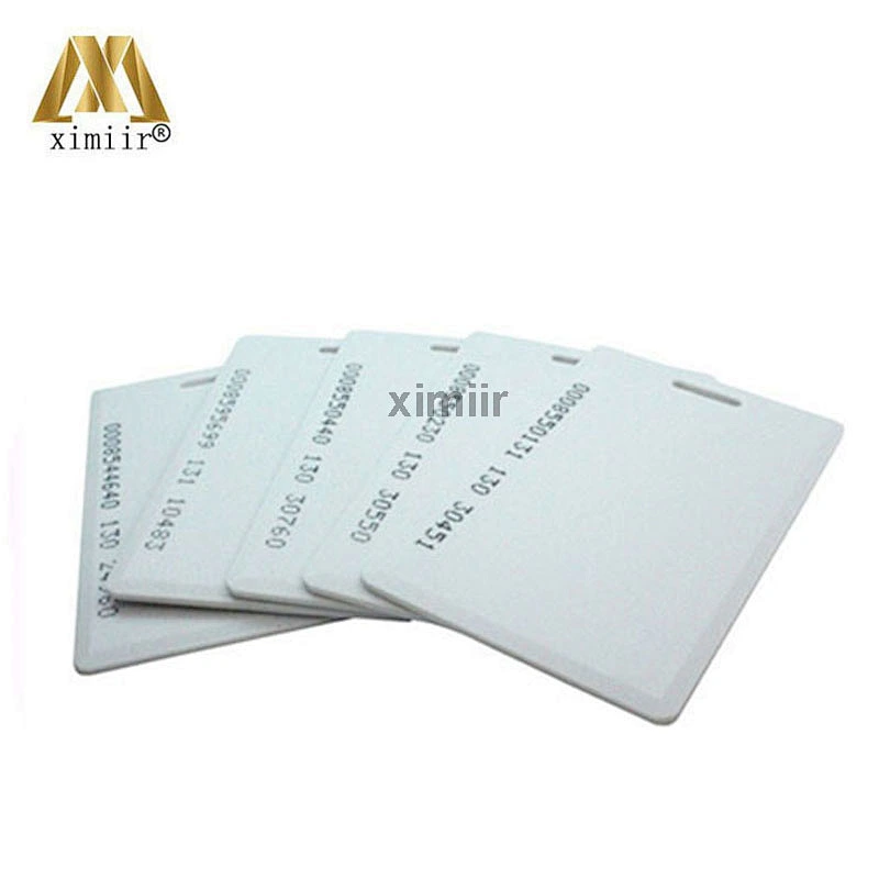 2MM thickness EM4200 chip for access control time attendance 125KHZ RFID read distance 8-10 cm proximity smart ID thick card